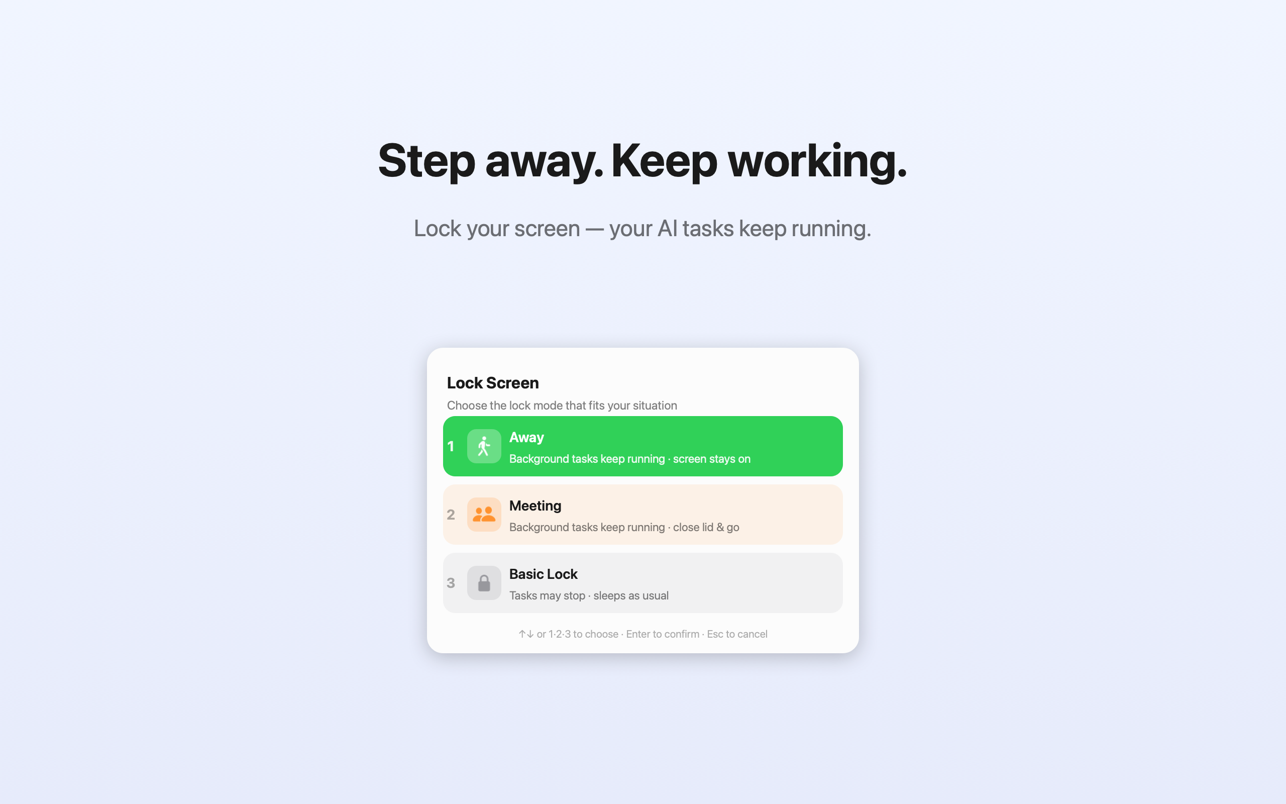 Lock&Run mode picker